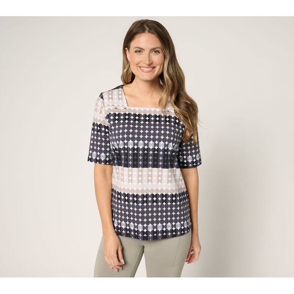 Sport Savvy Tops - Sport Savvy Women's Top Plus Sz 3X French Terry Square Neck Black A681237